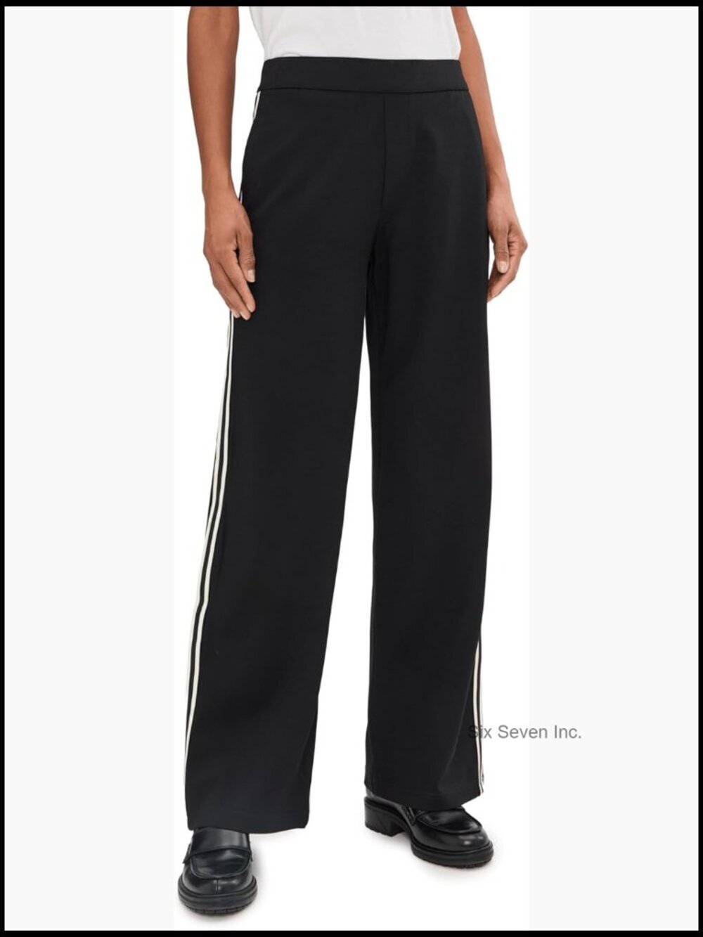 Tapered Track Pants with Elastic Waist and Pockets